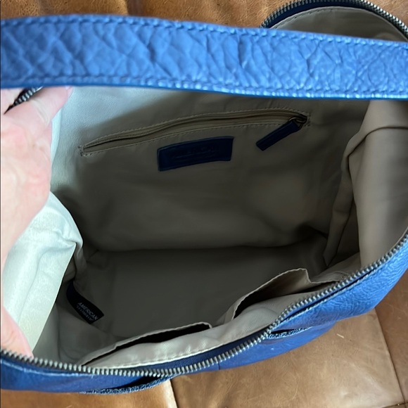 American Leather Co Carrie Hobo Bag Blue Navy - Picture 6 of 8